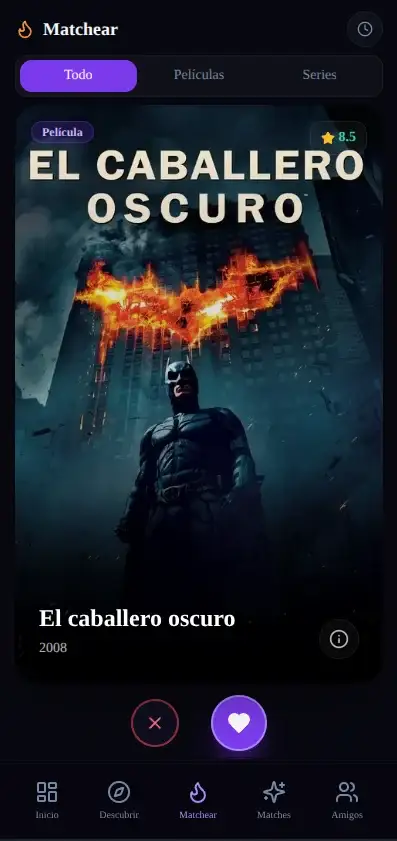 Swipe screen — The Dark Knight